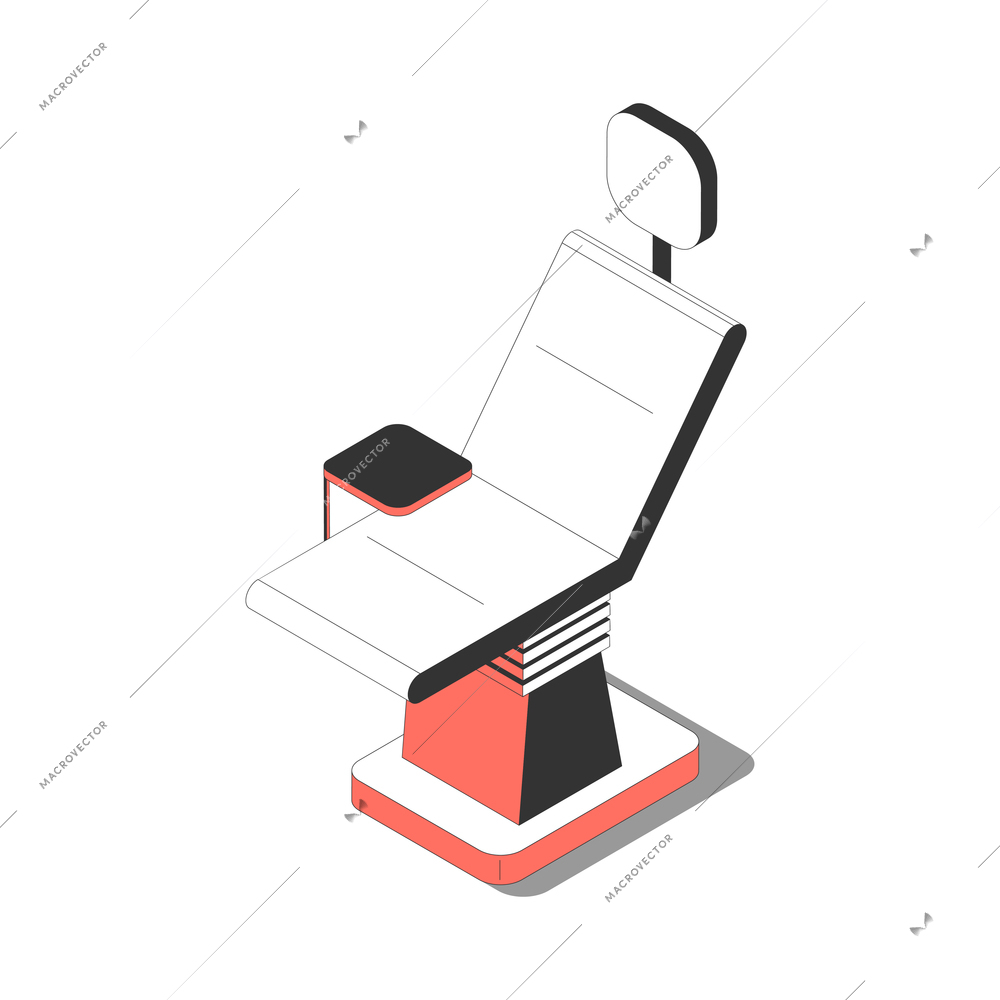 Isometric empty chair for dentists room 3d vector illustration