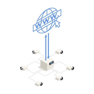 Internet of things iot www isometric concept icon 3d vector illustration