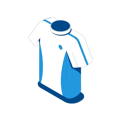 Isometric icon with sport jersey in blue and white colors 3d vector illustration