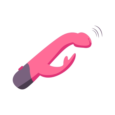 Sex shop flat icon with pink vibrator vector illustration