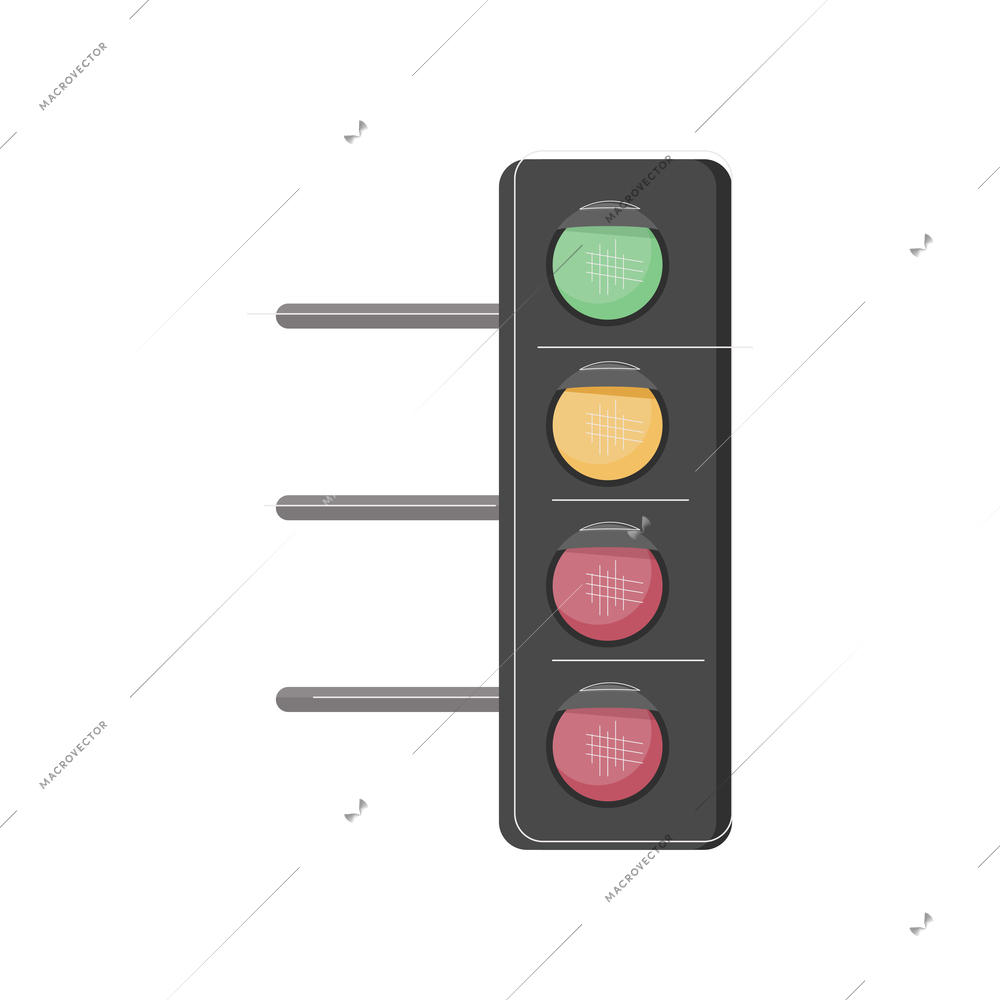 Flat icon with start lights on racing track vector illustration