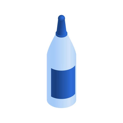 Isometric icon with blue bottle of glue 3d vector illustration