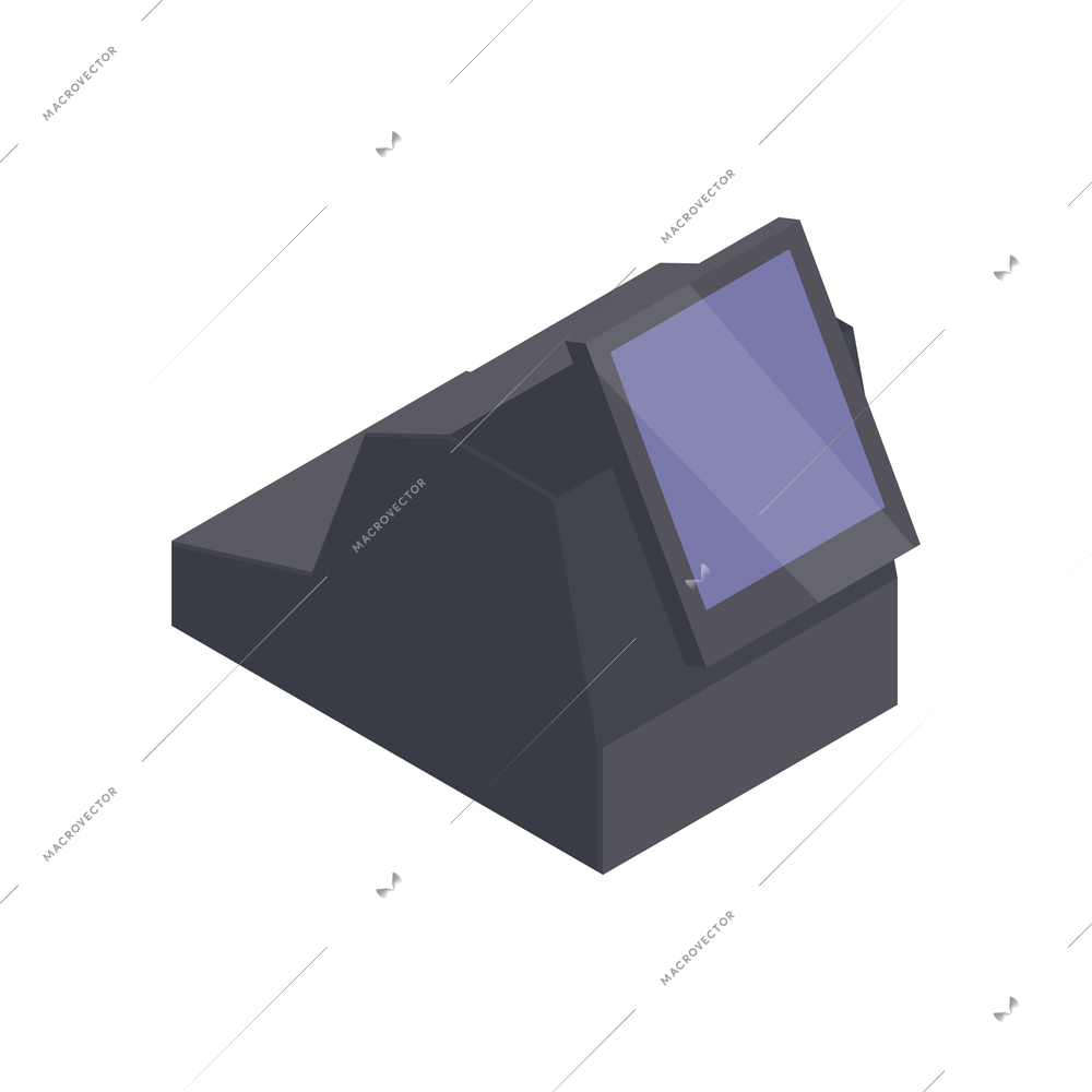 Isometric cash register icon 3d vector illustration