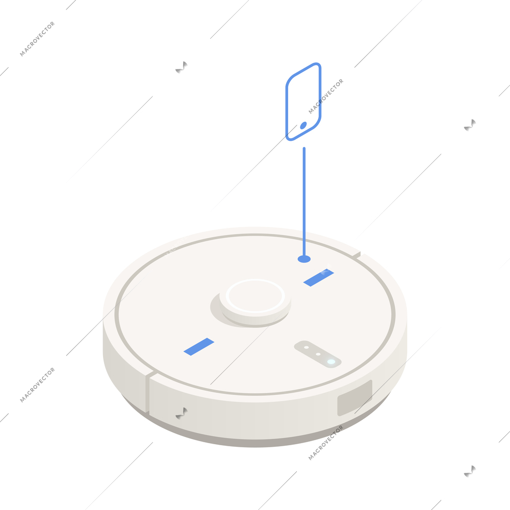 Internet of things isometric icon with robot vacuum cleaner vector illustration