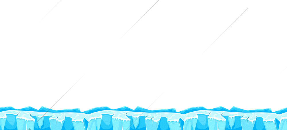 Cartoon game user interface landscape with icy surface vector illustration