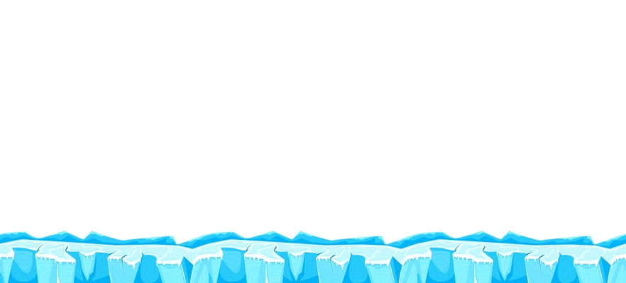 Cartoon game user interface landscape with icy surface vector illustration