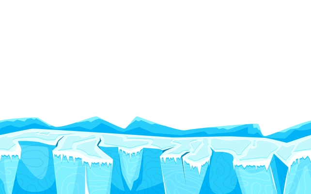 Cartoon landscape ground with ice surface for game user interface vector illustration