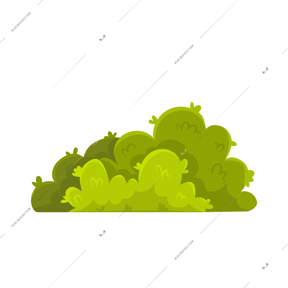 Cartoon landscape with green bushes for game user interface vector illustration