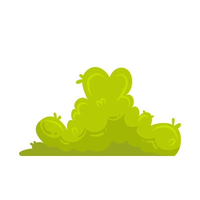 Cartoon green bush for game user interface vector illustration