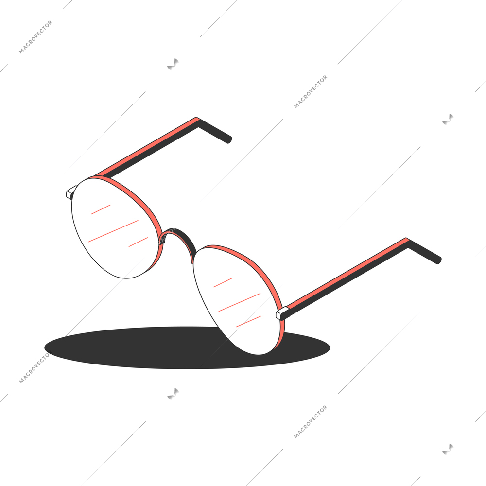 Isometric icon with male or female glasses 3d vector illustration