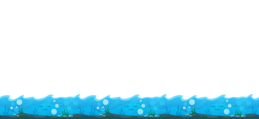 Cartoon game user interface relief with bottom of sea vector illustration