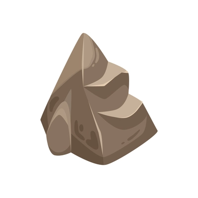 Big grey stone boulder for game user interface cartoon vector illustration