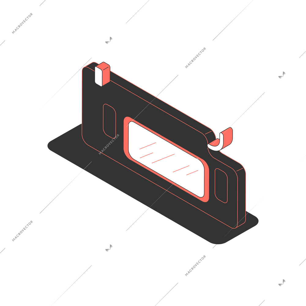 Isometric icon with car sun visor 3d vector illustration