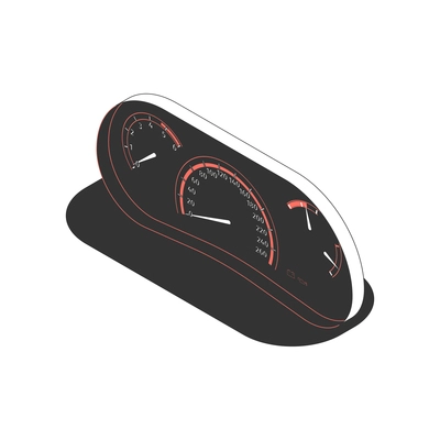 Car speedometer isometric icon 3d vector illustration