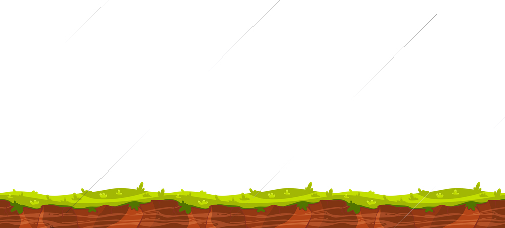 Cartoon game user interface landscape with ground and green grass vector illustration