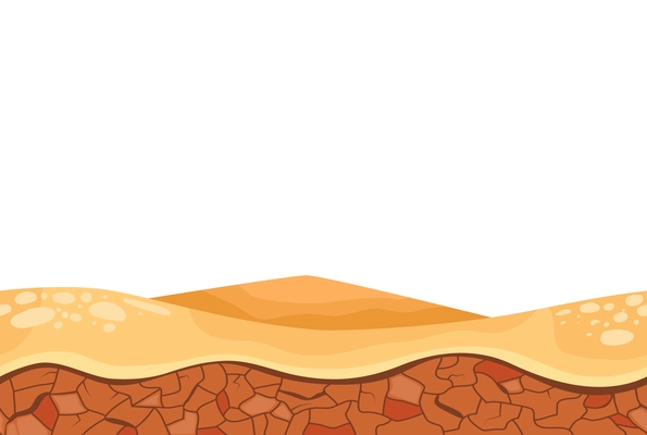 Cartoon desert relief landscape for game user interface vector illustration