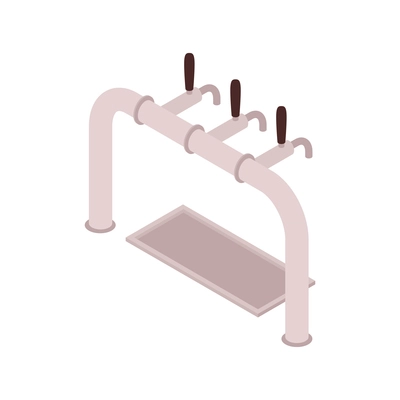 Beer taps in bar or pub isometric icon 3d vector illustration
