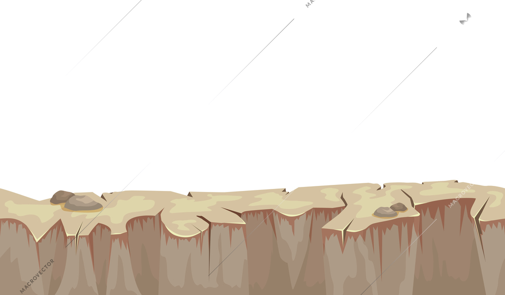 Cartoon stony ground landscape for game user interface vector illustration