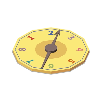 Isometric toy clock for board game 3d vector illustration