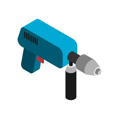 Isometric electric drill in blue color 3d vector illustration