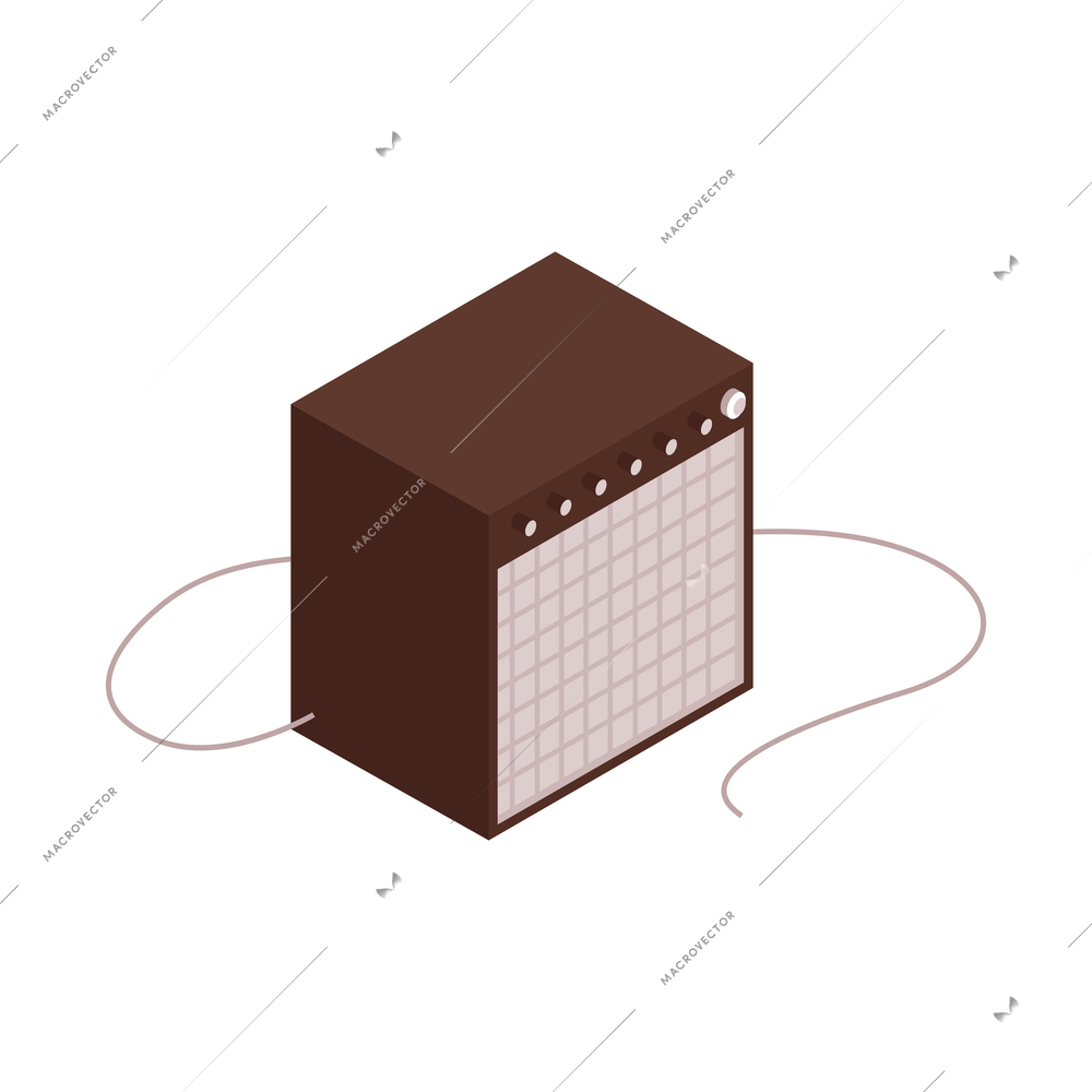 Isometric icon with sound amplifier on white background 3d vector illustration