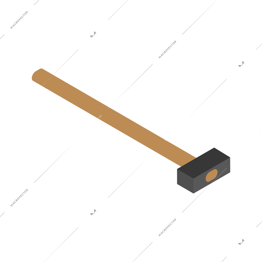 Hammer isometric icon on white background 3d vector illustration