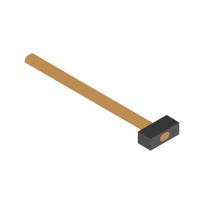 Hammer isometric icon on white background 3d vector illustration