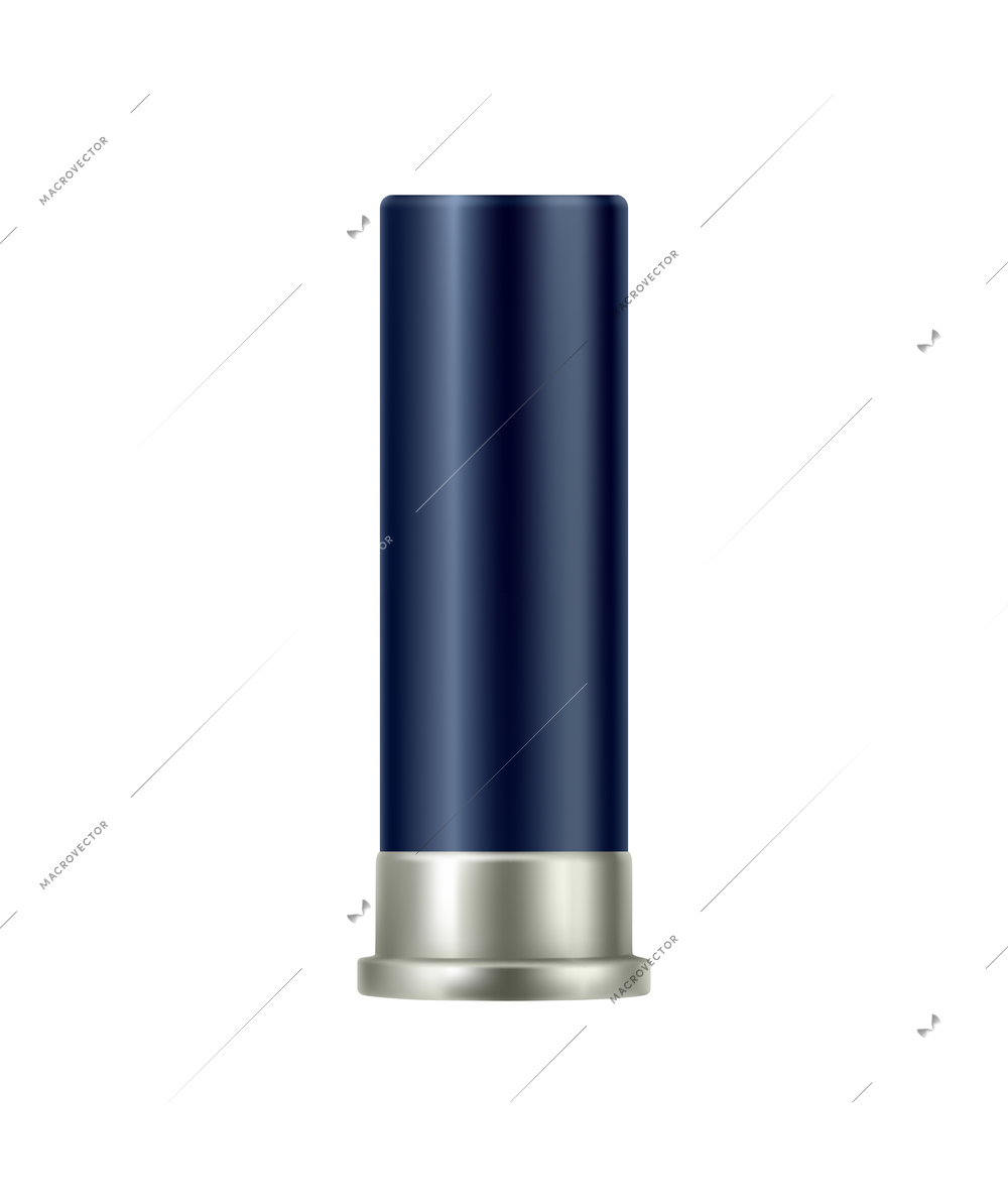 Blue color shotgun bullet realistic vector illustration