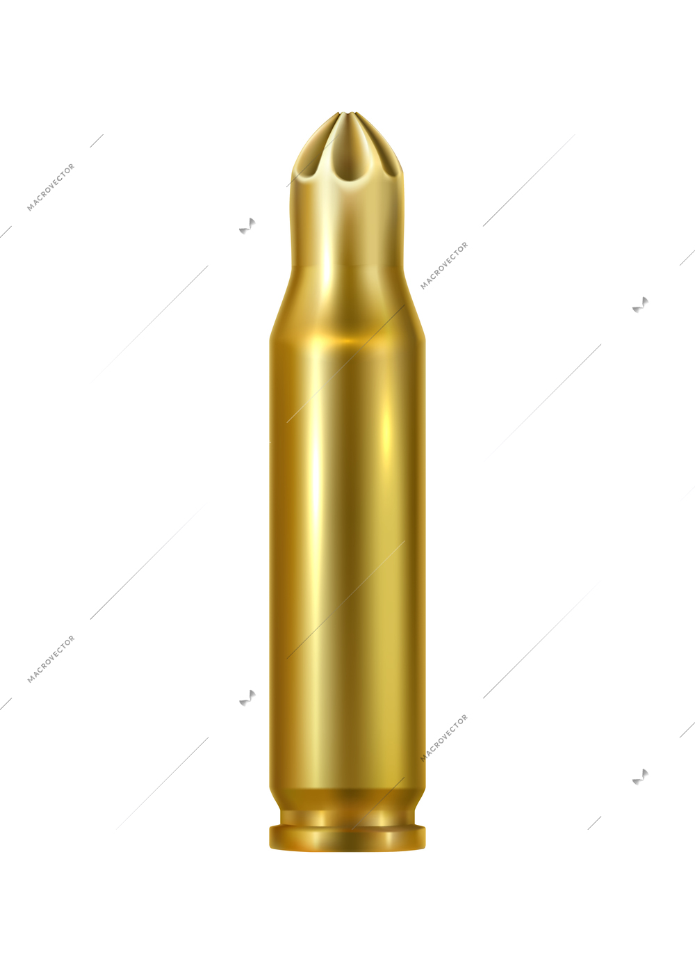 Realistic ammo cartridge on white background vector illustration