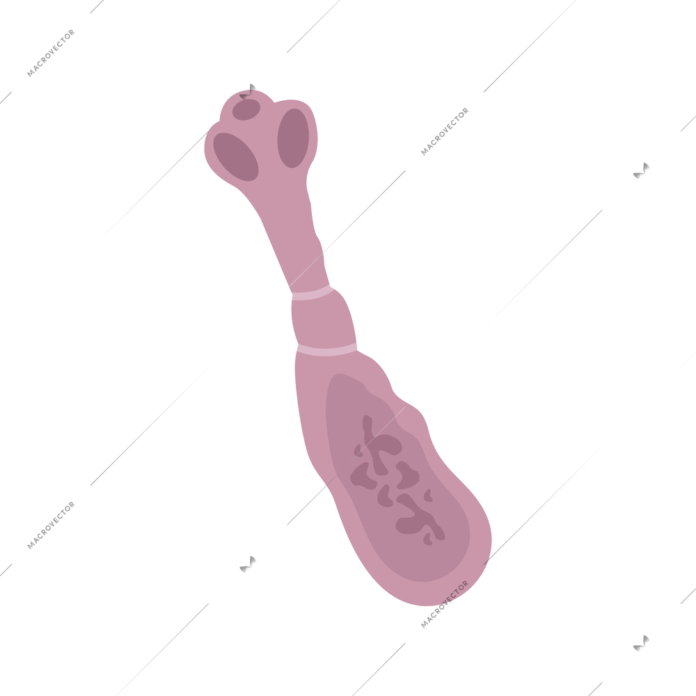 Helminth flat icon with image of intestinal parasite vector illustration