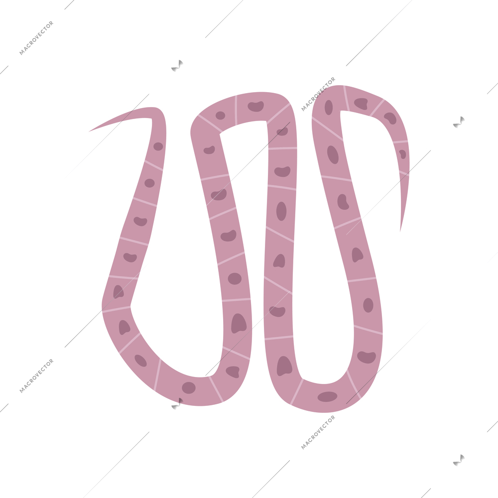 Helminth intestinal parasitic worm on white background flat vector illustration