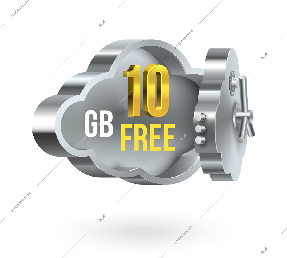 Free cloud storage promotion banner isolated vector illustration