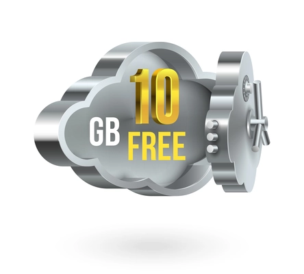 Free cloud storage promotion banner isolated vector illustration