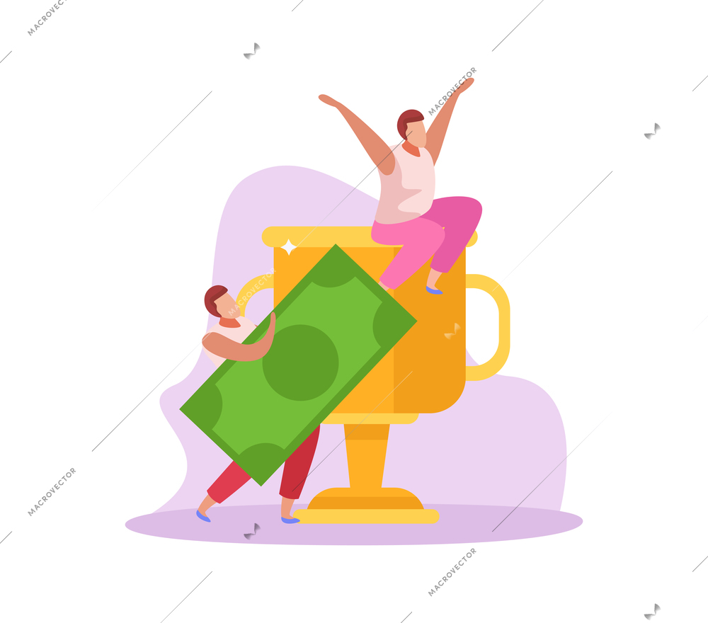 Crowdfunding flat icon with people collecting money vector illustration