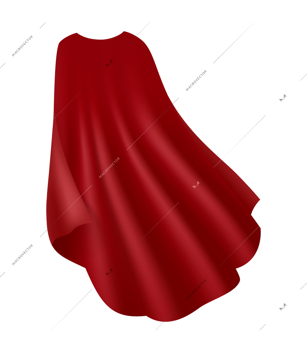 Flowing mantle in red color realistic vector illustration