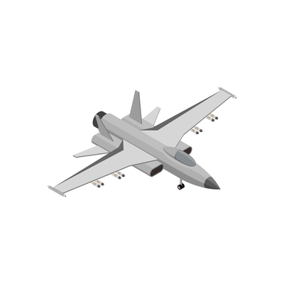 Military air forces isometric icon with boeing super hornet 3d vector illustration