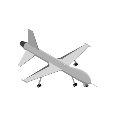 Military air forces isometric icon with z51 predator drone 3d vector illustration