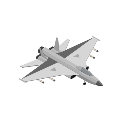 Military air forces isometric icon with mikoyan mig 29 vector illustration