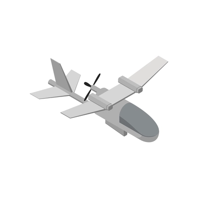Military air forces isometric icon with grey eagle plane 3d vector illustration