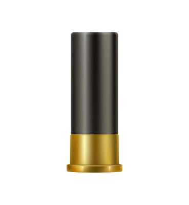Realistic shotgun bullet in black and golden color vector illustration