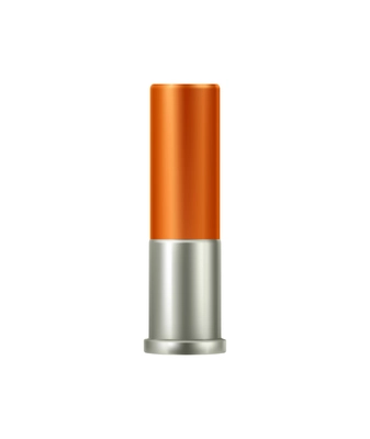 Realistic bullet cartridge for shotgun vector illustration