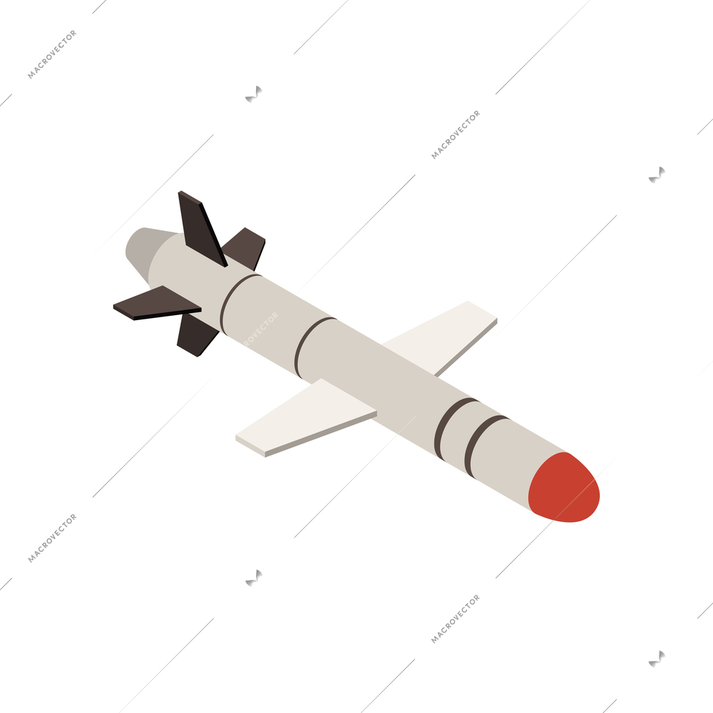 Isometric icon with 3d tomahawk missile vector illustration