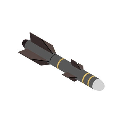 Isometric icon with agm 114 hellfire missile vector illustration