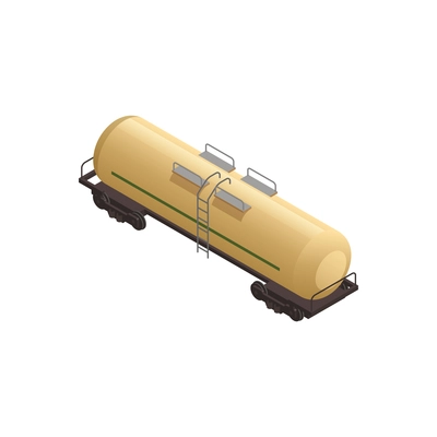 Isometric icon with 3d wagon tank cistern vector illustration