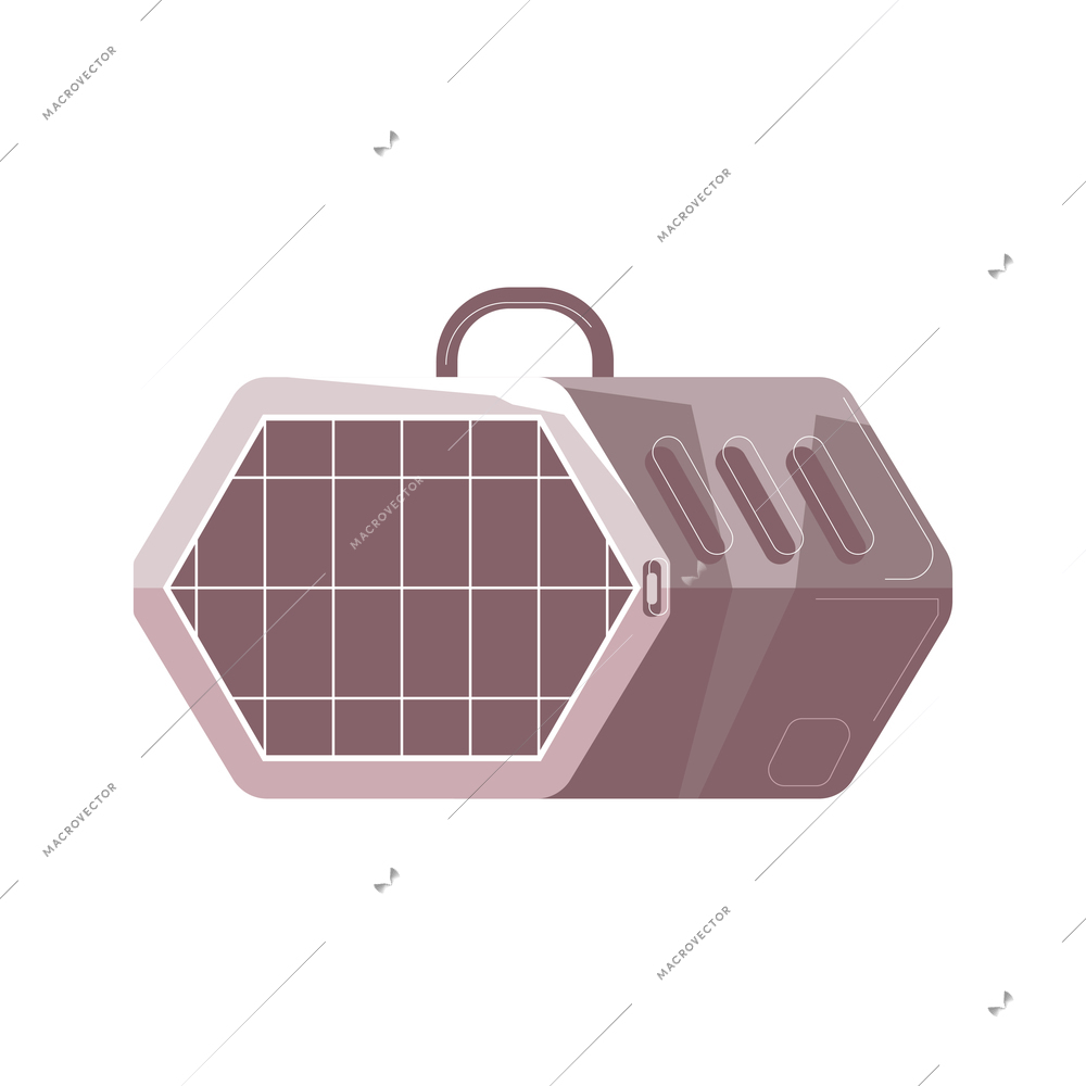 Pet carrier icon in flat style vector illustration