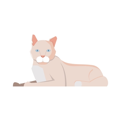 Cute lying cat in flat style vector illustration