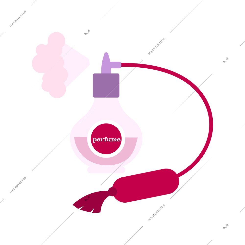 Flat glass spray bottle of perfume vector illustration