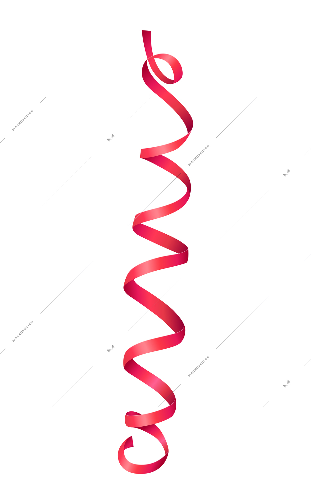 Realistic twisted colored serpentine on white background vector illustration