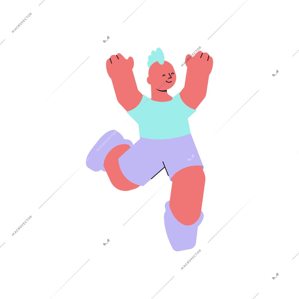 Body positive flat icon with hapy male character vector illustration