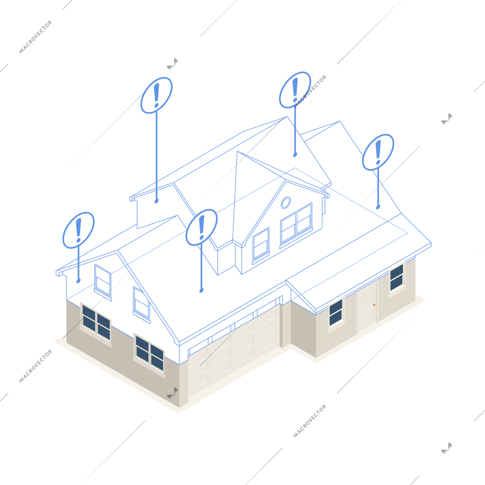 Internet of things isometric icon with smart home system 3d vector illustration